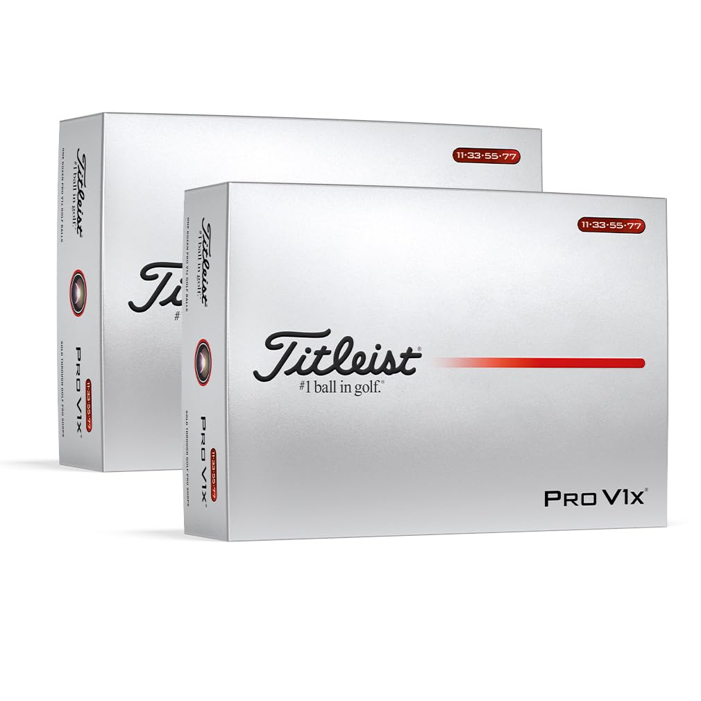 

Titleist PRO V1x 2025 Двойной номер Белый (Набор из 2 дюжин, 24 мяча)