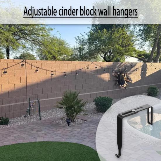 

2/4/6/8/10Pcs Adjustable Outdoor Light String Hooks Rustproof Strong Load-bearing String Light Hanger Hooks Cable Cord Holders 2pcs чорний