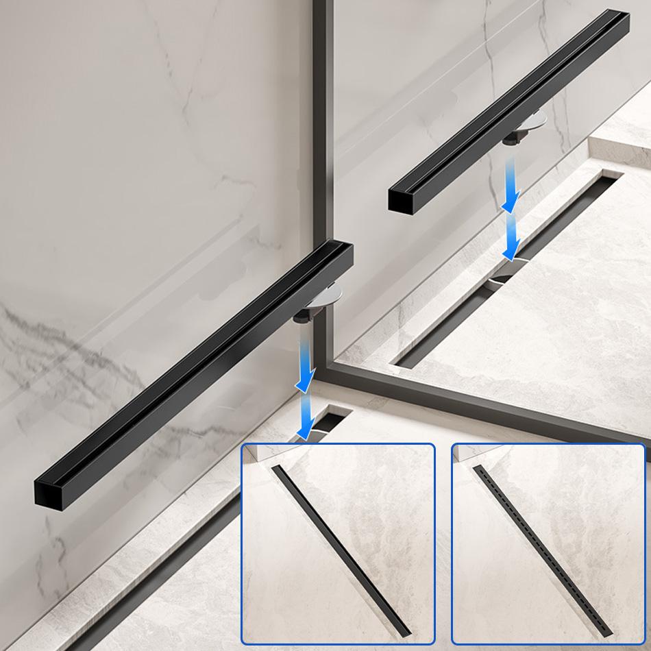 Bathroom Shower Floor Drain Black 304 Stainless Steel Rectangle Lavatory WC Long Linear Drainage Side Floor Drains 30 40 50cm