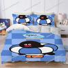 Set Copripiumino Divertente Cartone Animato P-Pingu Stile Casa Biancheria da Letto Morbido Cotone Lavabile Letto Camera Studenti Regalo Tessile per la Casaextile029963