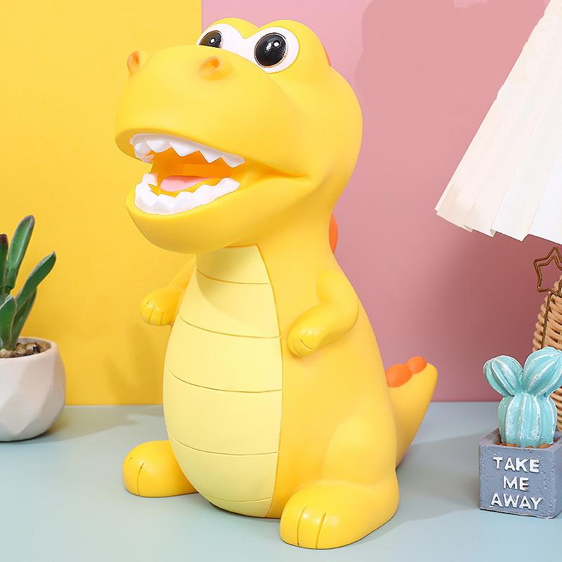 1 Piece Creative Saving Box Large Capacity Dinosaur Piggy Bank Ornament Decorative Storage Can Anti Drop Gift For Children
