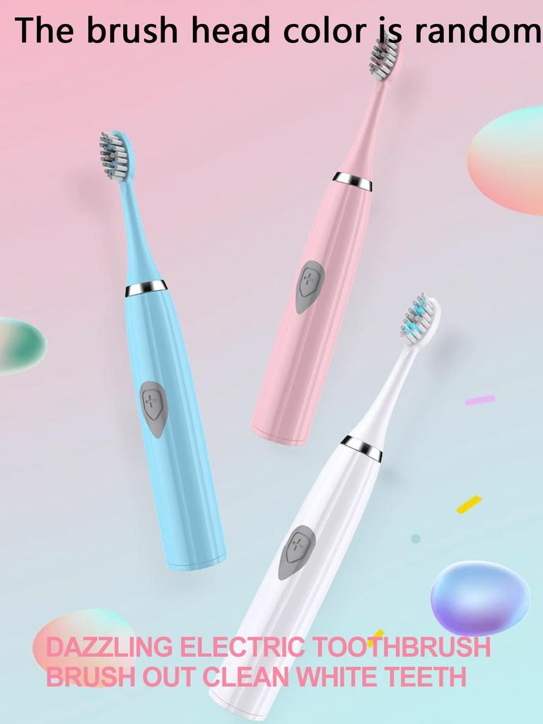 Universal Electric Toothbrush For Adults IPX7 Waterproof, Smart Timer, Life - Perfect For Travel!The Brush Head Color Is Random