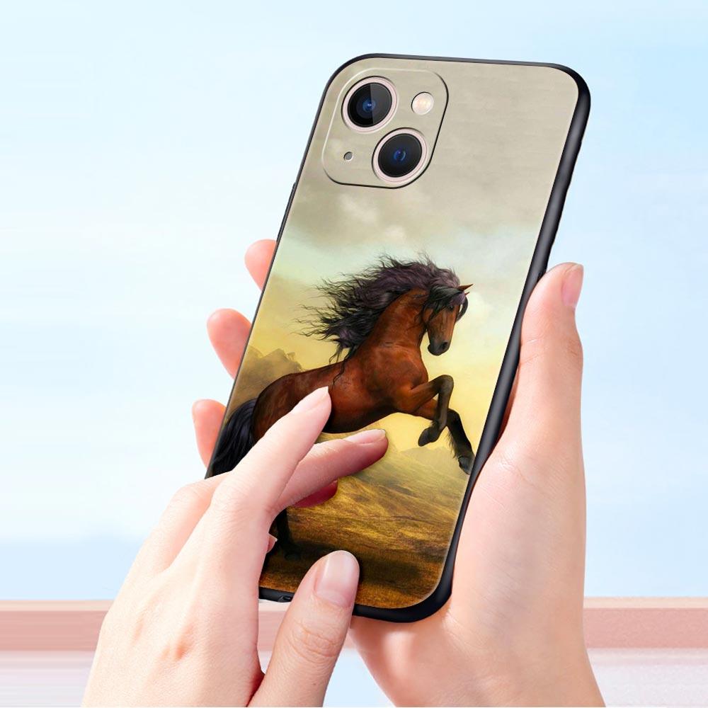 Animal Horse Phone Case Cover for iPhone 17 16 15 14 13 12 Pro Max 11 Pro Max 17 AIR Plus Shockproof Soft TPU Shell Fundas Capas
