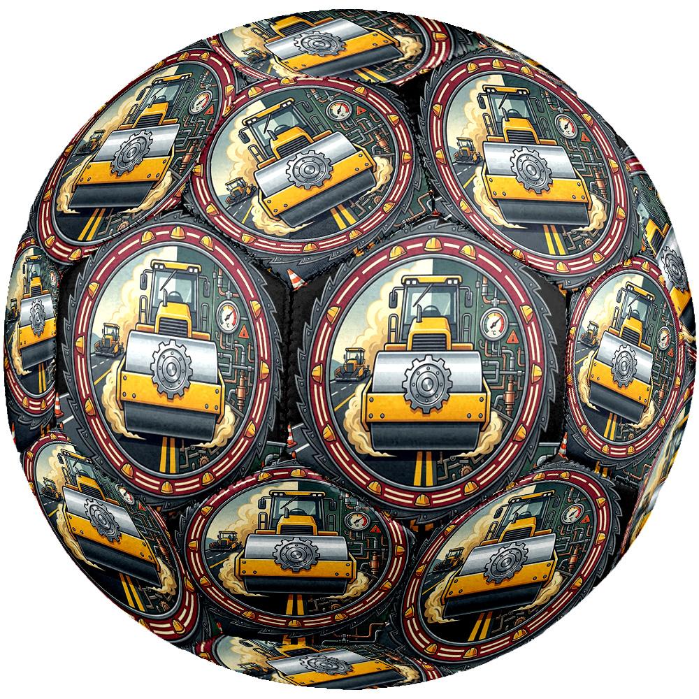 Construction Machinery Illustration Round Football Size 5 Adult Ball Suitable for Training Matches and Outdoor Team.