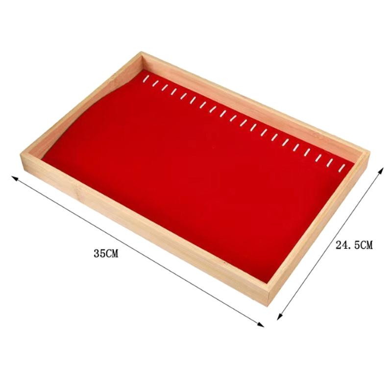 Velvet Bamboo Jewelry Display Tray Ring Earring Necklace Bracelet Pendant Organizer Jewelry Storage Tray For Drawer