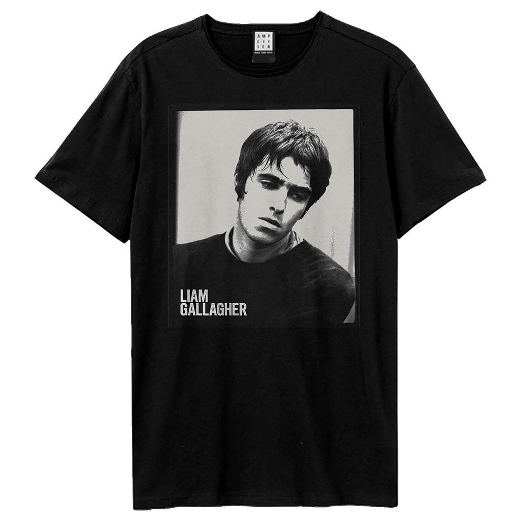 Amplified Unisex Adult Polaroid Portrait Liam Gallagher T-Shirt