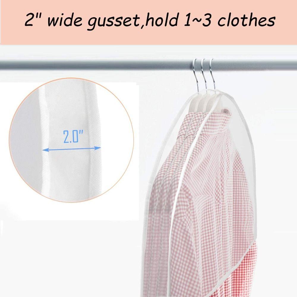5 Pcs Transparent Clothes Hanging Dust Cover Moistureproof Garment Protector Shoulder Dustproof