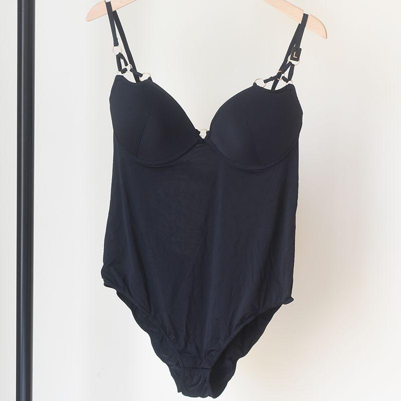 

French Style Jumpsuit with Cup One-Piece Base Strap Black Sexy Punk Women s High Slit Tight Intimates Black XS recommended 65BC/70A