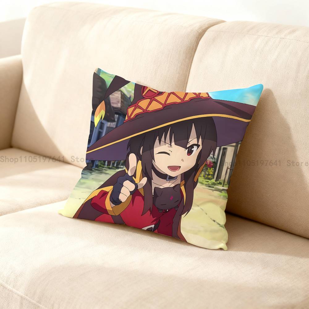 Megumin Anime K-KonoSubaS Kuddfodral Kuddeöverdrag Heminredning Födelsedagspresent Kuddfodral