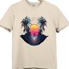 Synthwave T Shirt Retro 80s Neon Sunset City Palm Trees Vaporwave Tee