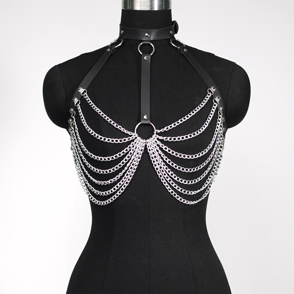 Women Sexy Harness Belt Chest Body Harness Leather Lingerie Bdsm Bondage Lingerie Gothic Fetish Clothing Festival Rave Outfit