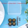 1/64 Wheels For Hotwheels With Rubber Tire Hollow Shaft Model Car Modified Parts