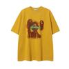 Magic Bear Cotton Loose Short Sleeve T-Shirt American Street Hip Hop Dark Cartoon Print Tee Teens