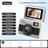 Retro Flip Screen Mini Camera for Students - Portable HD Photo & Video Recorder with Lanyard