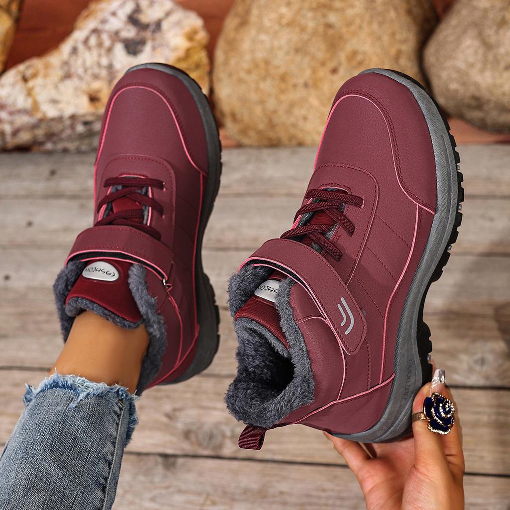 Snow Boots With Fur Lined Warm Ankle Boot for Women Waterproof Anti-Slip Winter Outdoor Shoes Women's Lace-Up Walking Sneakers Trekking Hiking Booties