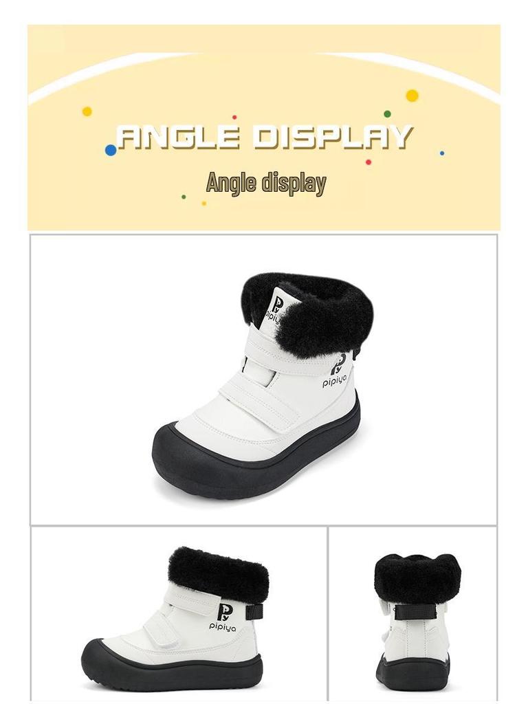 Winter Kinder Schneestiefel 2025 mit Samtfutter und Magic Klettverschluss - Dick, Bequem, Baumwollstiefel