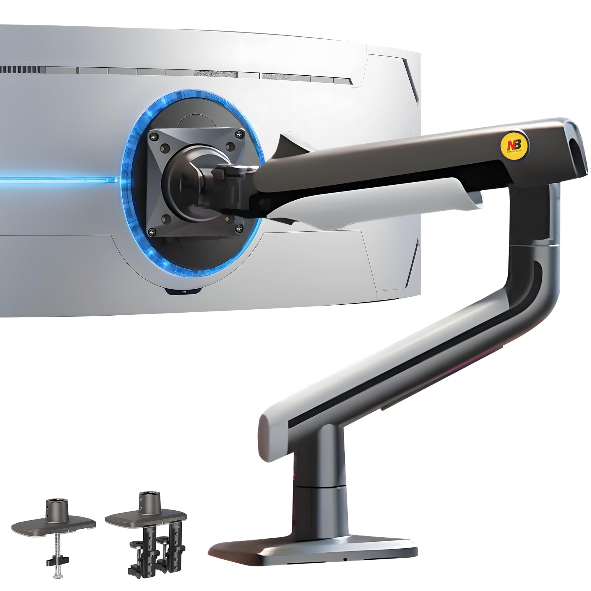 

NB ЭРГОНОМИЧНЫЙ Игровой Кронштейн для Монитора Кронштейн для Монитора Совместимый с Дюймовыми Мониторами Грузоподъемность 18 кг Кронштейн для Дисплея Одинарный Кронштейн 17-49 VESA75x75мм/100x100мм