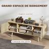TV Stand TV Cabinet for Televisions up to 55 Inches 2 Cabinets and 2 Open Shelves 120x34x50cm Natural Wood Effect