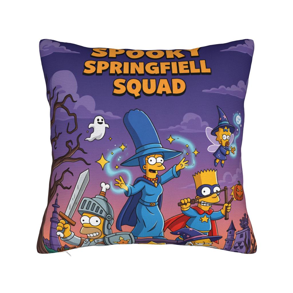 Pillow Cover SSimpsons Spooky Springfield Shenanigans Halloween Novelty Pillow Case For Couch Sofa Bedroom Pillowcases