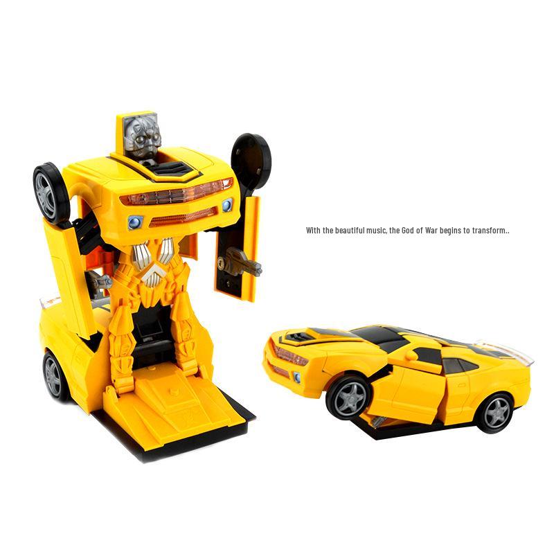 Luminous Musical Dancing Electric Toy Car: Transforming Robot with Universal Wheels - Perfect Gift for Boys