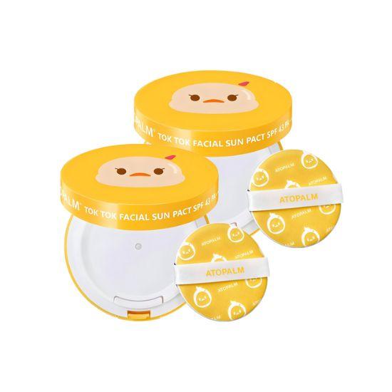 Atopalm Tok Tok Facial Sun Pact SPF43 PA+++ UV Protection & Tone-Up Care 15g x2