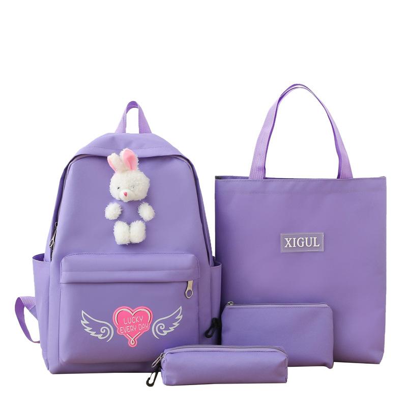Schoolbag new student backpack Korean version cute little rabbit Japanese campus schoolbag large-capacity set backpack wholesale