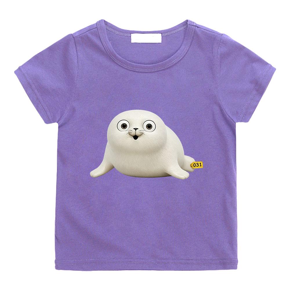 100% Cotton Sealook Cartoon Print Children's T-shirt Cute Manga Kids Tops Sports Breathable O-neck Tees Toddler Summer Anime T-shirt Funny T-shirt