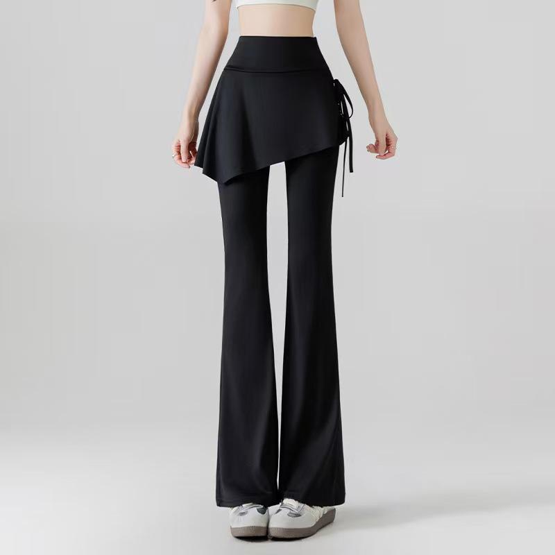 High-Waisted Shark Micro-Flare Yoga Pants for Women - Slimming, Butt-Lifting Sportswear for Spring/Autumn 2026