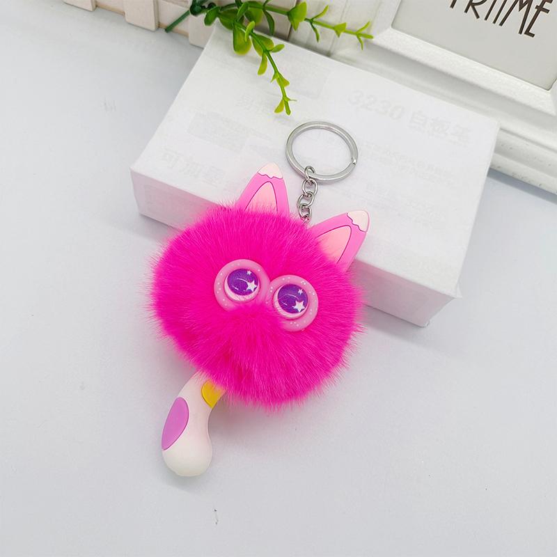 Cute Plush Toy Cat Doll Keychain Fluffy Soft Anime Stuffed Key Ring Backpack Bag Pendant Lovely Gift
