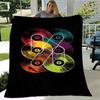 1pc Record Printing Lightweight Flannel Blanket, Comfortable and Warm Blanket, for Camping Sofa Bed and Couch Office, Gift