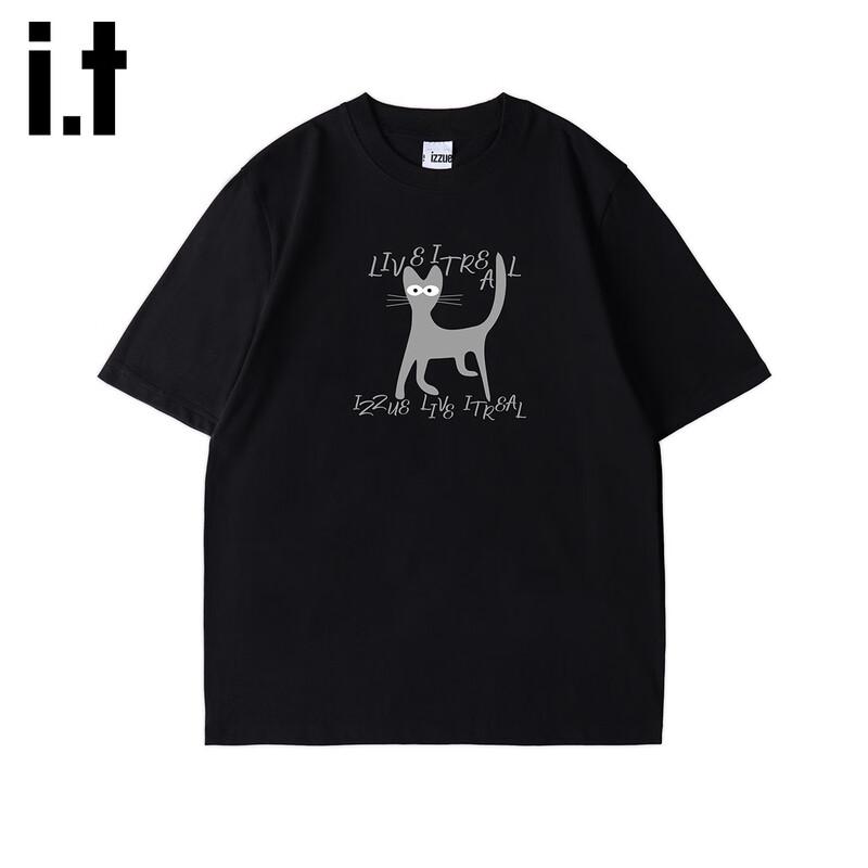 Izzue IT Women's Cat Graffiti Print Cotton T-Shirt