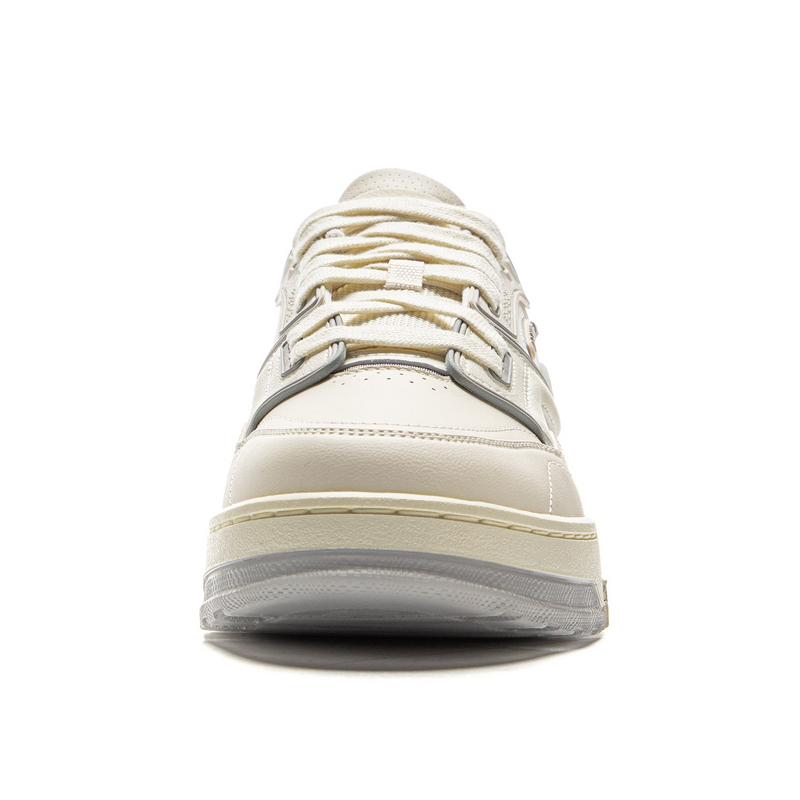 New LiNing 001 BTC 3 Shock Absorbers Slip Resistant Abrasion Resistant Lightweight Low Top Casual Shoes Unisex Ecru AGCV281-1