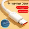 6A Fast Charge 120W USB Type-C Cable for Huawei Mate60, Xiaomi, Vivo, Android