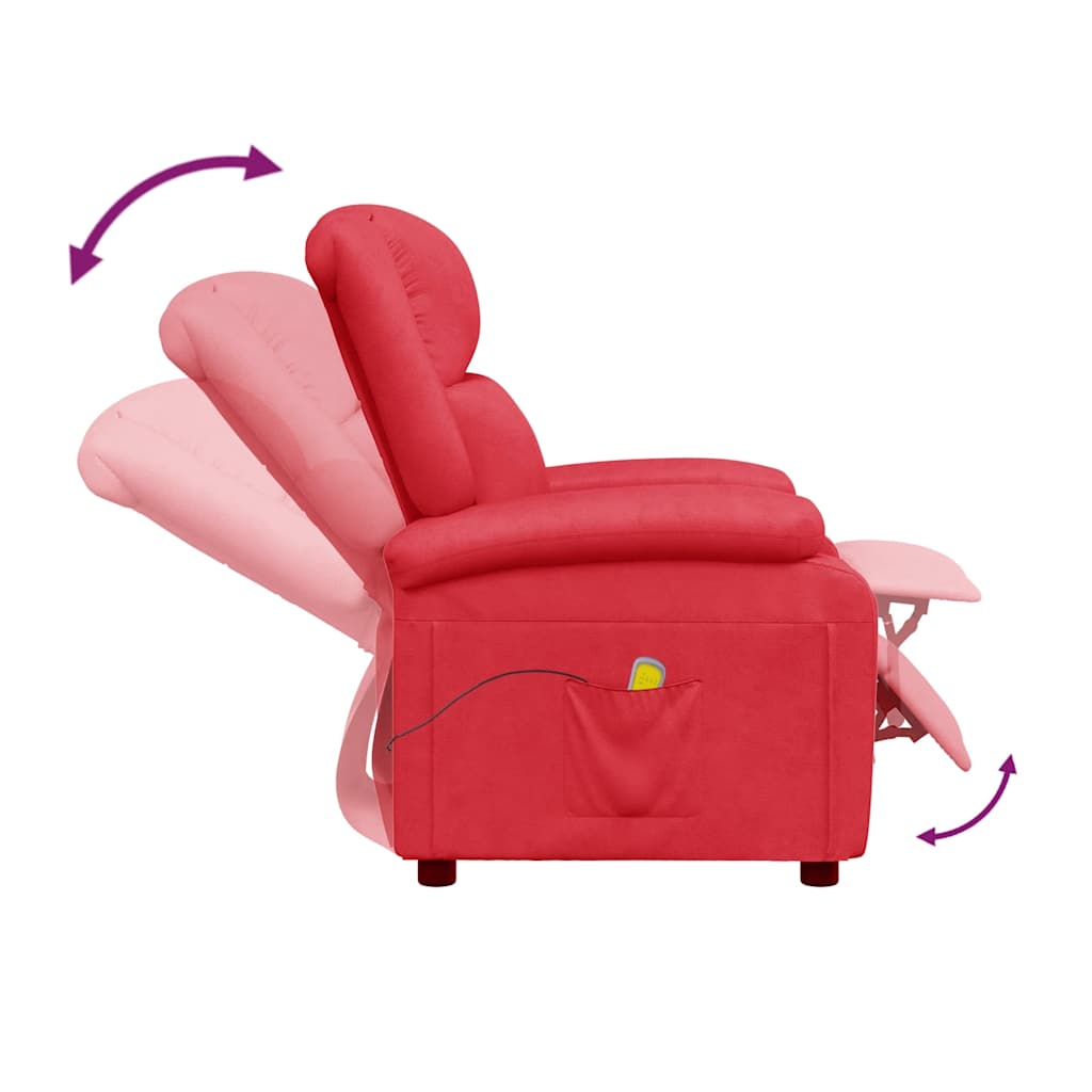 Massage Chair Red Artificial Leather