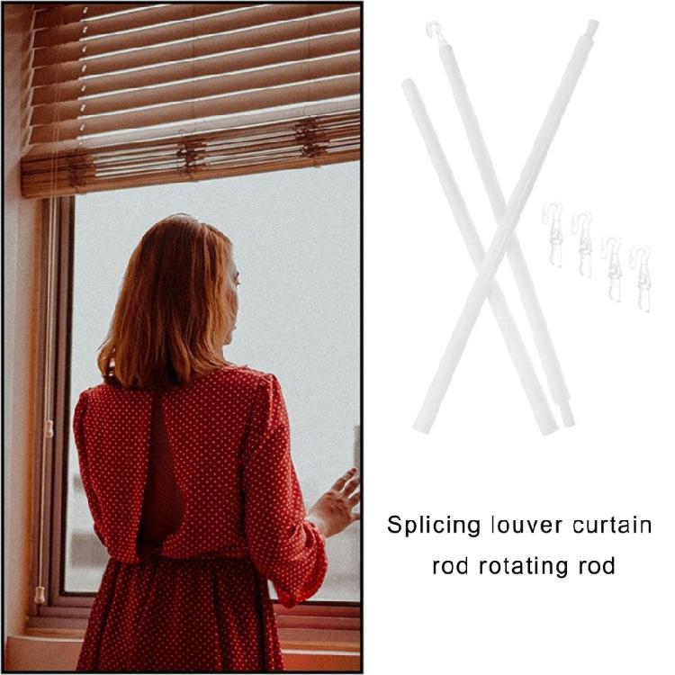 Vertical Blind Opening Rod with Handle and Stick White Plastic Replacement Curtain Pull Wand for Home Window Decors
