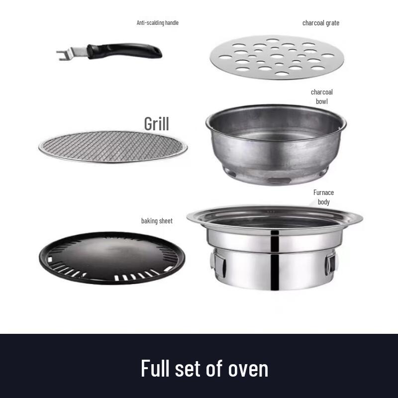 

Outdoor Charcoal BBQ Grill with Grilling Set