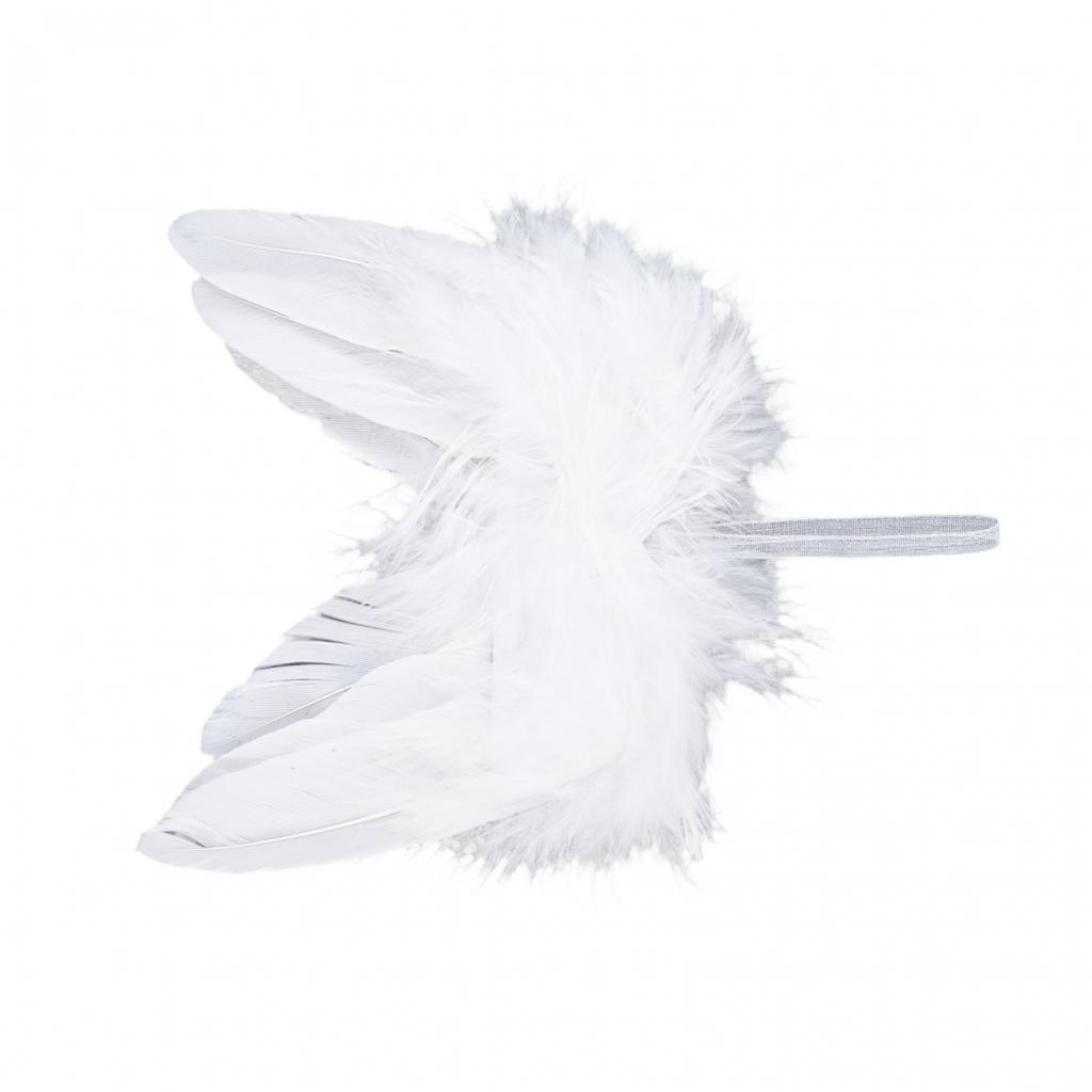 White Vintage Feather Hanging Angel Wings Set of 10 for Christmas Tree
