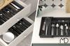 Kitchen Drawer Organizer for Cutlery, Extendable Kitchen Insert, Black