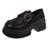 Black thick-soled Mary Jane small leather shoes for women, British small people, and new spring single shoes.
