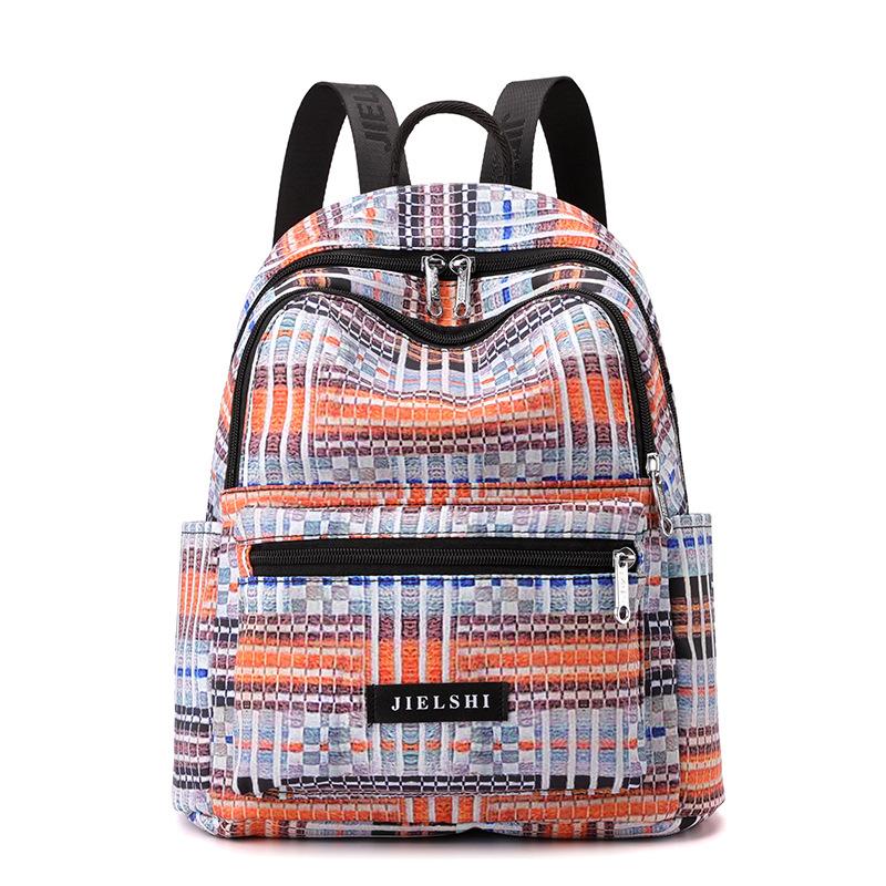 Water-repellent Nylon Fabric Bag Lightweight Bag Jielangshi Printed Backpack Trendy Women's Travel Commuter Bag