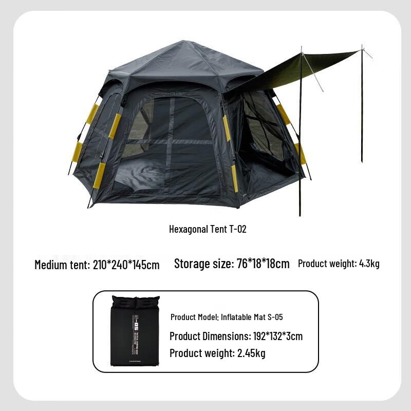 Automatic Pop-Up Camping Tent with Inflatable Mattress