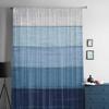 Rideaux Tulle Dégradé Bleu Style Rural Rayé Grain Bois pour Salon Hôtel Décoration de Luxe Rideaux Transparents