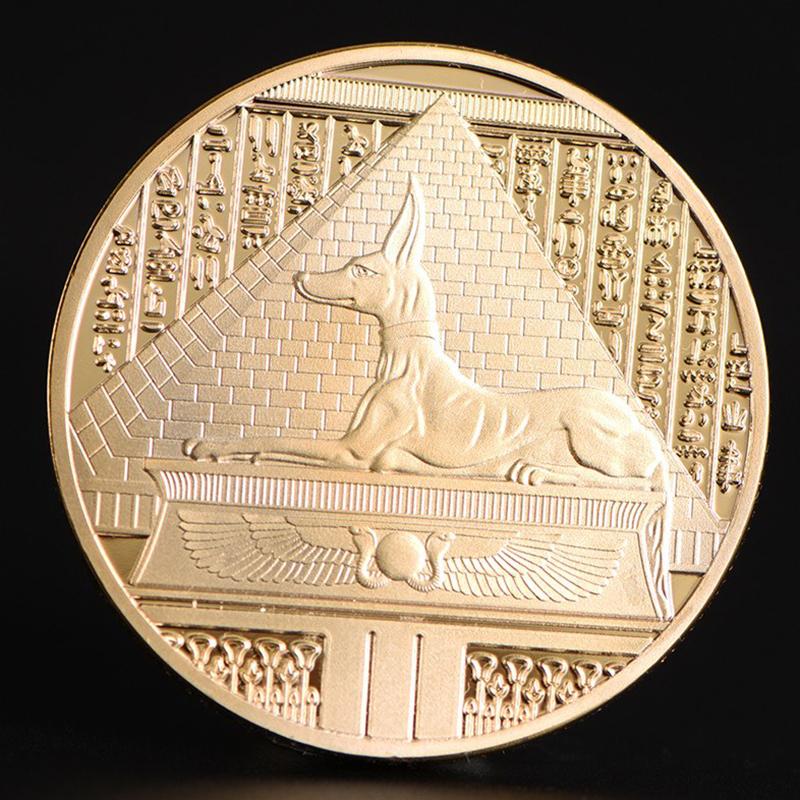 Gilded Egyptian Death Protector Anubis Reaper Commemorative Coin Collection