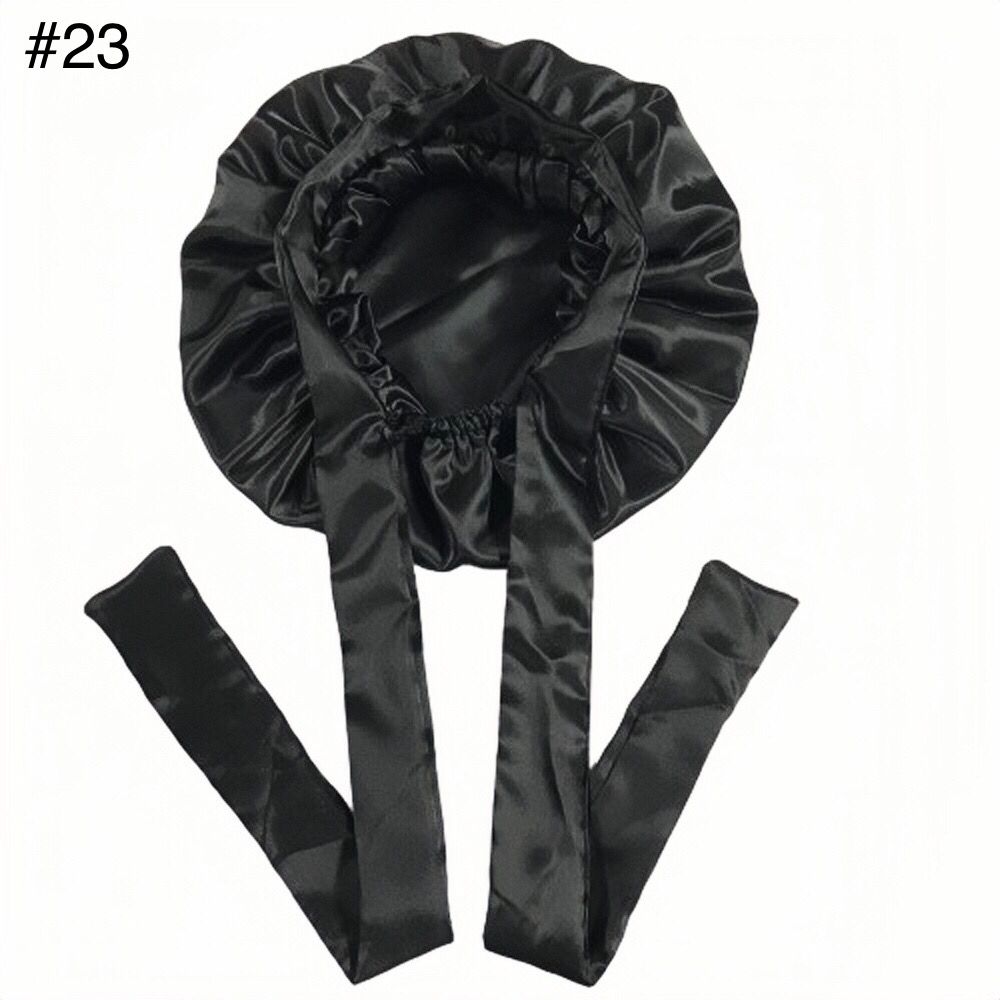 Woman Sleeping Bonnets and Satin Hair Wraps Soft Silk Bonnet Long Tie Plain Hair Bonnet
