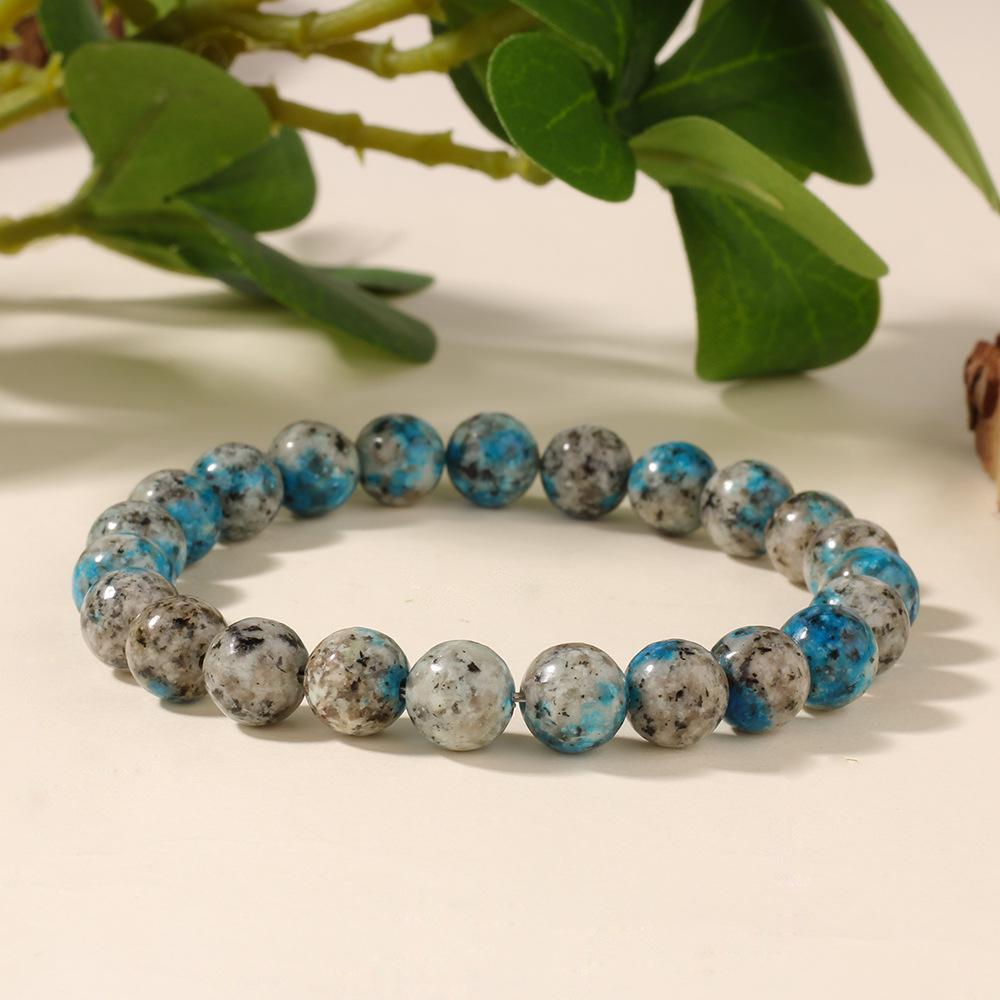 Festive Gifts K2 Blue Jasper Beaded Bracelet Natural Fashion Jewelry For Men And Women Daily Wear Simple Versatile Accessory