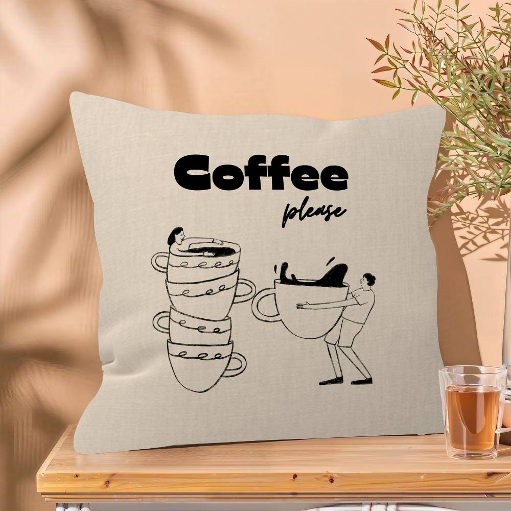 

Funny Coffee Club Diver Abstract Cushion Cover Inches Farmhouse Decor Home Throw Pillow Covers for Couch Decorations 30x30 cm