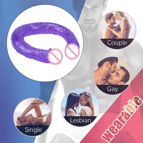 Double Head Dildo Long Jelly Realistic Dildo Double Ended Dildo Flexible Big Dildo for Women Masturbator Sex Toys for Lesbian