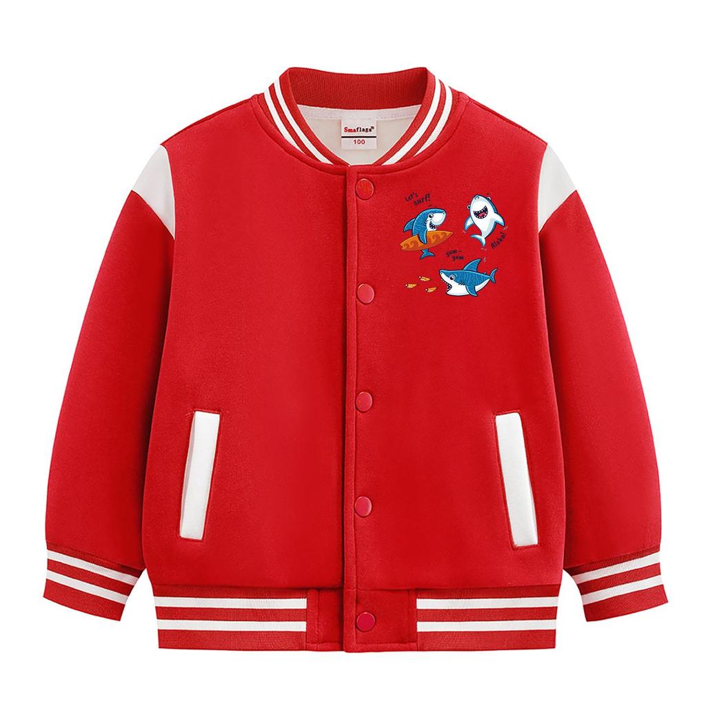 Kinder Baseballjacke mit Fleece-Futter - Lässige Herbst-/Winter-Oberbekleidung