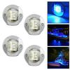 New 4Pcs Round Marine Boat LED Stern Light Blue Cabin Deck Courtesy Light Waterproof
