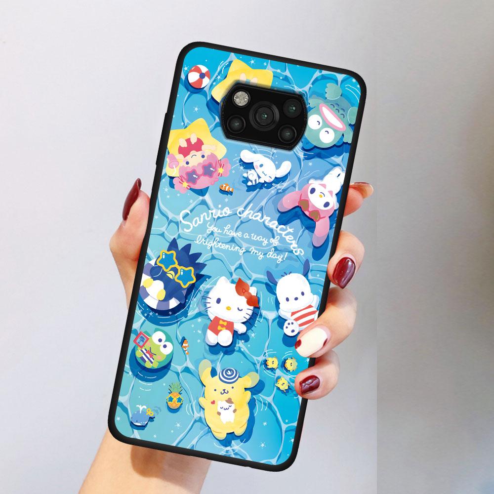 Hello Kitty Kawaii KT Cat Case for Xiaomi Poco M3 X3 NFC X5 M5s M4 Pro 5G F3 Black Silicone Soft Phone Cover Coque
